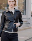 Liquid Leather™ Sheen Moto Zip Jacket - Black - Final Sale