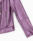 Liquid Sheen™ - Plush Moto Zip Jacket - Plum - Final Sale!