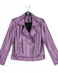 Liquid Sheen™ - Plush Moto Zip Jacket - Plum - Final Sale!