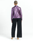 Liquid Sheen™ - Plush Moto Zip Jacket - Plum - Limited Sizes!