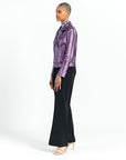 Liquid Sheen™ - Plush Moto Zip Jacket - Plum - Limited Sizes!