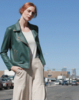 Liquid Leather™ Moto Zip Jacket - Hunter Green - Final Sale