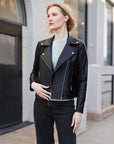 Liquid Leather™ Sheen Moto Zip Jacket - Black - Final Sale