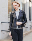 Liquid Leather™ Sheen Moto Zip Jacket - Black - Final Sale
