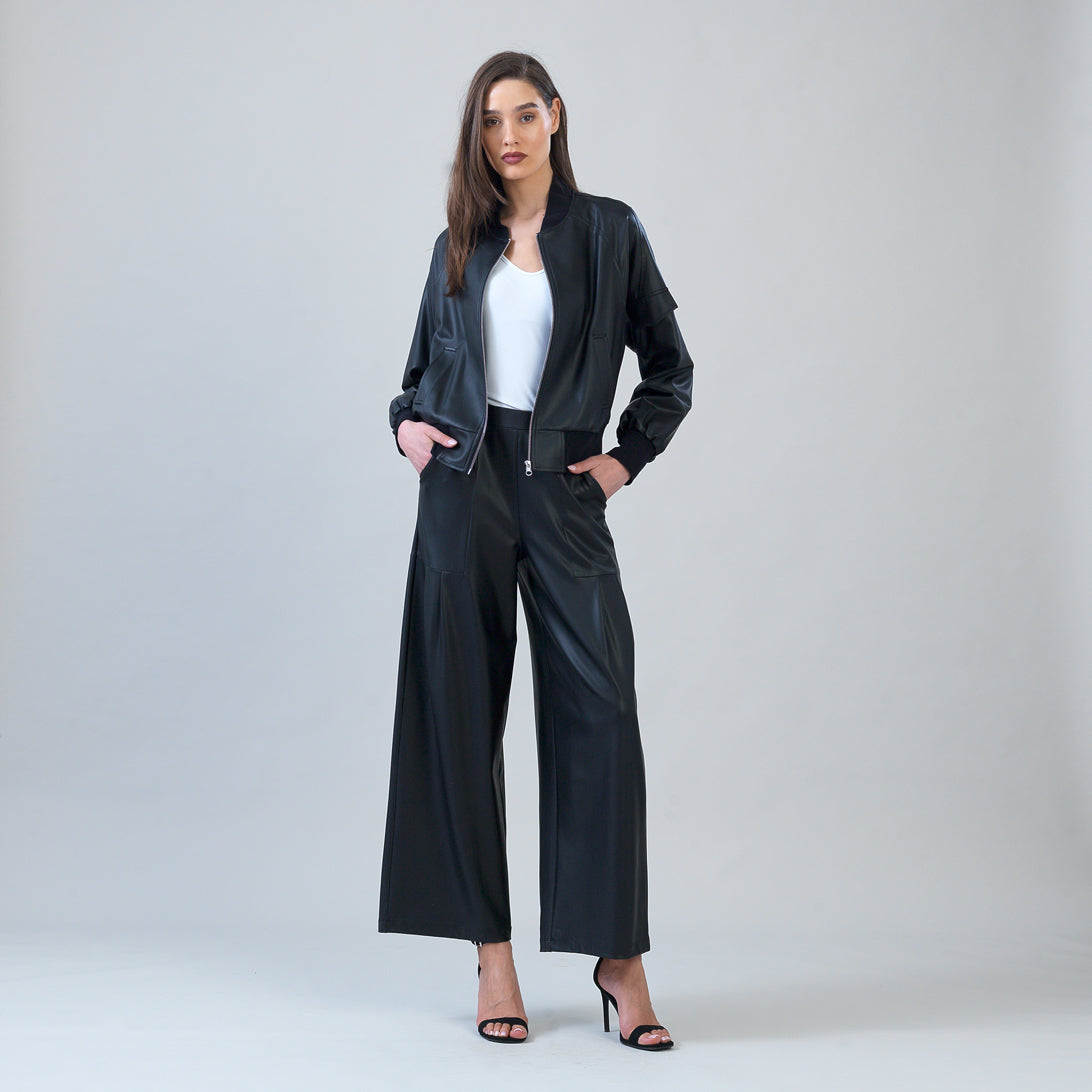 Liquid Leather™ Classic Bomber Jacket - Black – Clara Sunwoo