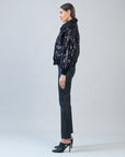 Crushed Faux Fur - Shimmer Embellished Bomber Jacket - Black - Limited Edition!