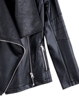 Liquid Leather™ Drape Neck Zip Jacket - Black
