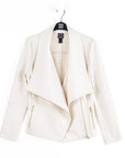 Liquid Leather™ Drape Neck Zip Jacket - Ivory