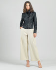 Liquid Leather™ Drape Neck Zip Jacket - Black