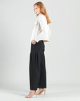 Liquid Leather™ Drape Neck Zip Jacket - Ivory