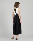 V-Neck Cross Back Jumpsuit - Black