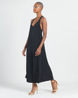 V-Neck Cross Back Jumpsuit - Black