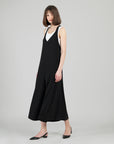 V-Neck Cross Back Jumpsuit - Black
