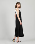 V-Neck Cross Back Jumpsuit - Black