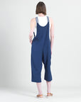 Linen Knit - Drop Waist Pocket Jumpsuit - Navy - Limited Sizes!