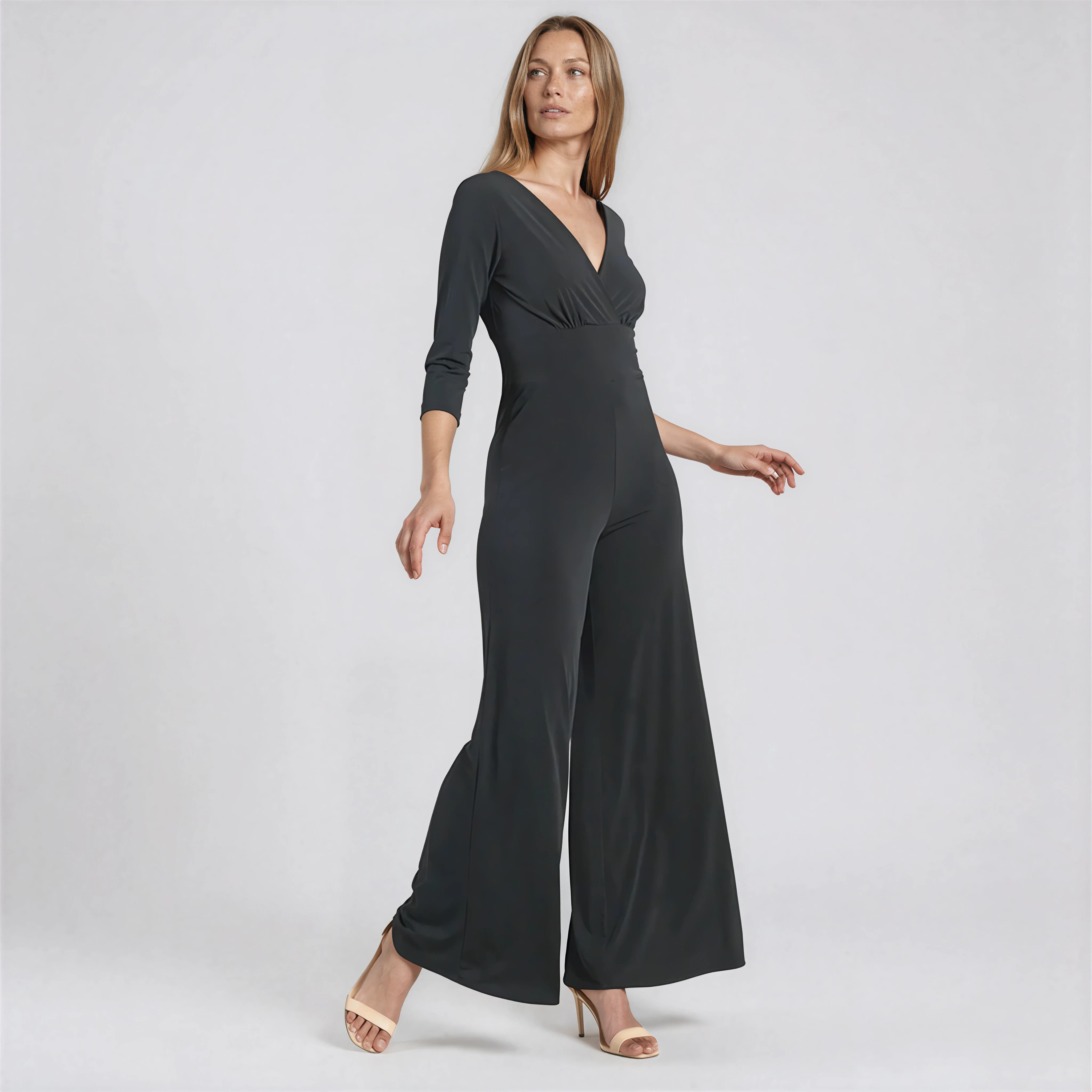 Womens 3/4 Sleeve Jumpsuit 1X