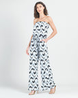 Tube Top Pocket Jumpsuit - Chevron Stripe - Final Sale!