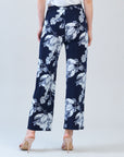 Relaxed Kick Front Slit Ankle Pant - Peony Blossom
