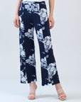 Relaxed Kick Front Slit Ankle Pant - Peony Blossom