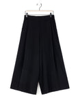 Soft Textured Rayon - Side Pocket Culotte Pant - Black