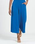 Soft Textured Rayon - Side Pocket Culotte Pant - Cobalt