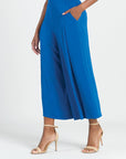 Soft Textured Rayon - Side Pocket Culotte Pant - Cobalt