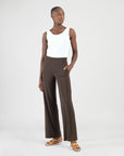 Signature Wide Leg Pocket Pant - Brown