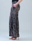 Signature Wide Leg Pocket Pant - Track Stripe