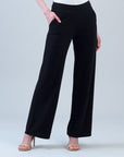 Lounge Knit - Wide Leg Pocket Pant - Black