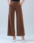 Lounge Knit - Wide Leg Pocket Pant - Camel
