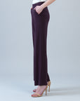 Lounge Knit - Wide Leg Pocket Pant - Eggplant