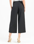 Woven Twill - Zip Closure Front Pocket Cropped Trouser - Black - Limited Sizes!