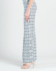 Kick Front High Slit Pant - Geo Rectangle