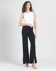 Kick Front High Slit Pant - Black