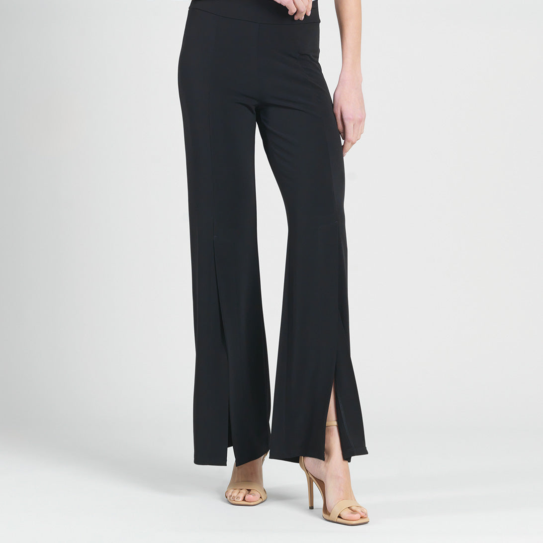 Kick Front High Slit Pant - Black