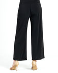 Front Slit Ankle Petal Pant - Black