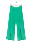 Front Slit Ankle Petal Pant - Emerald