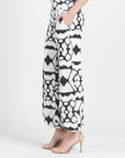 Crinkle Pleat Knit - Front Slit Ankle Petal Pant - Aztec - Limited Sizes XL, 1X