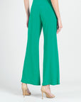 Front Slit Ankle Petal Pant - Emerald