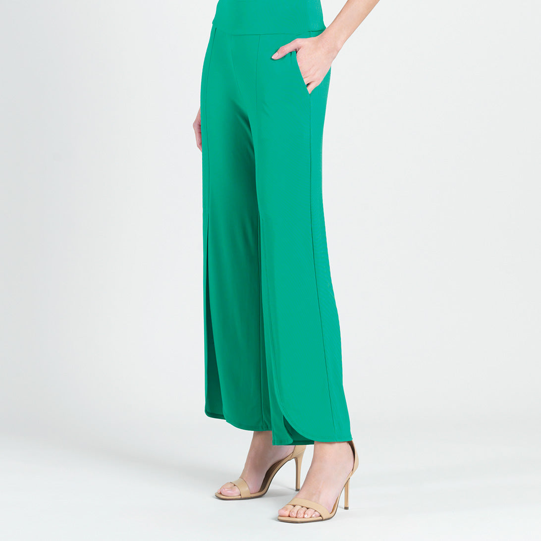 Front Slit Ankle Petal Pant - Emerald – Clara Sunwoo Front Slit Ankle Petal Pant - Emerald – Clara Sunwoo
