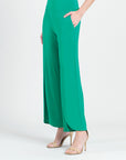Front Slit Ankle Petal Pant - Emerald