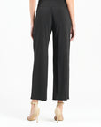 Front Slit Ankle Petal Pant - Black