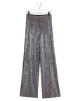 Shimmer Sequin - Wide Leg Pant - Silver Pinstripe