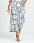 High Rise Scrunch Pocket Gaucho Pant - Geo Rectangle