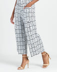 High Rise Scrunch Pocket Gaucho Pant - Geo Rectangle