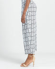 High Rise Scrunch Pocket Gaucho Pant - Geo Rectangle