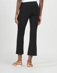 Center Seam Front Slit Ankle Pant - Black