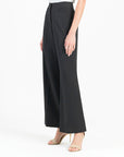 Woven Twill - Zip Closure Wide Leg Pocket Trouser - Black - Final Sale!