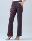 Rayon-Ponte Knit - Loose Leg Pocket Pant - Brown