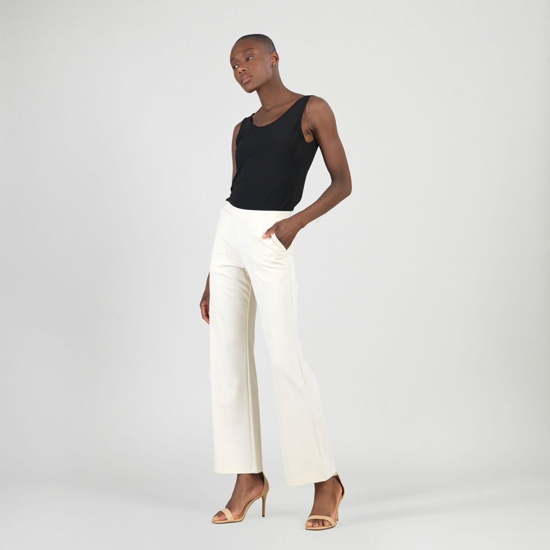 Rayon-Ponte Knit - Loose Leg Pocket Pant - Khaki – Clara Sunwoo